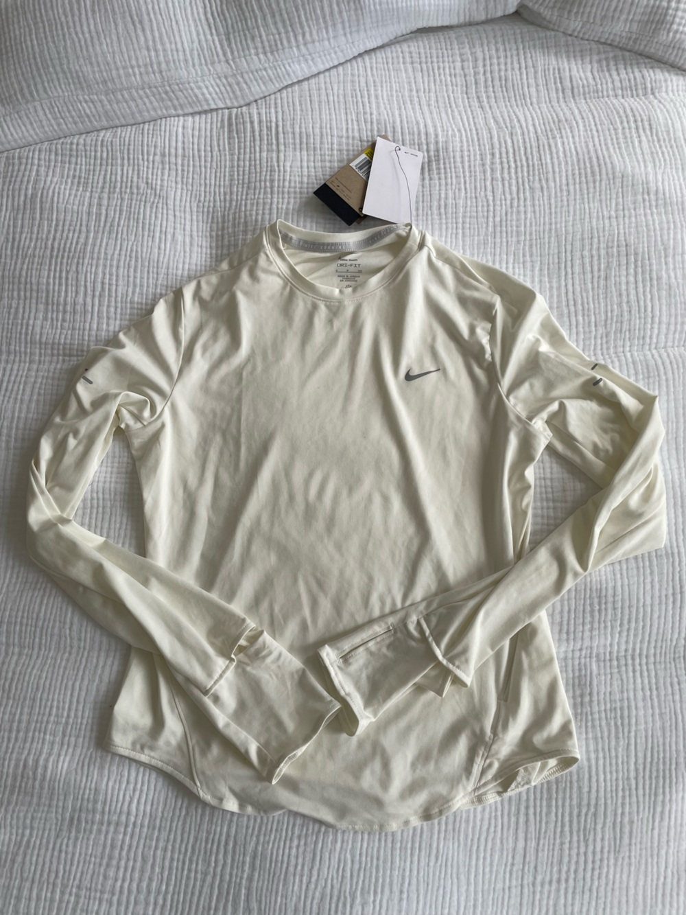 NWT Nike Women's Cream Long-Sleeve Running Top
